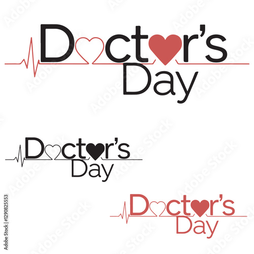 Happy World Doctors Day, doctor international logo design vector, Doctor's day greeting card design. Calligraphic hand drawn black lettering isolated on white background.