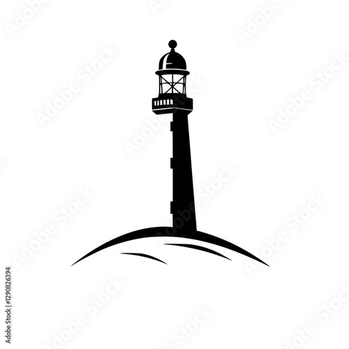 Silhouette of a Lighthouse atop a hill, evoking nostalgia and a sense of maritime adventure.