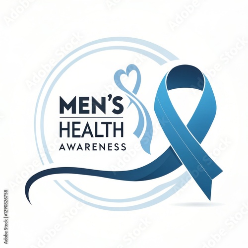 Mens health awareness ribbon with blue color symbolizing wellness prostate cancer support and male healthcare advocacy  

