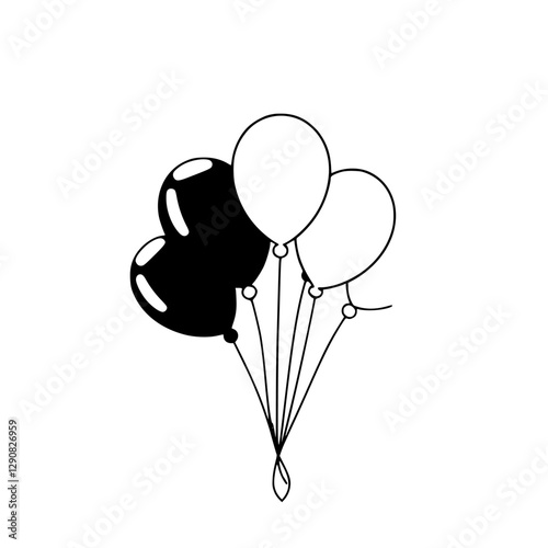 Black and White Balloons