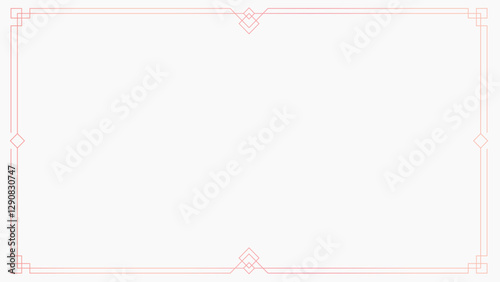 Aesthetic art deco pink frame vector