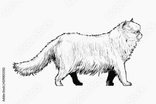 Persian cat animal illustration vector