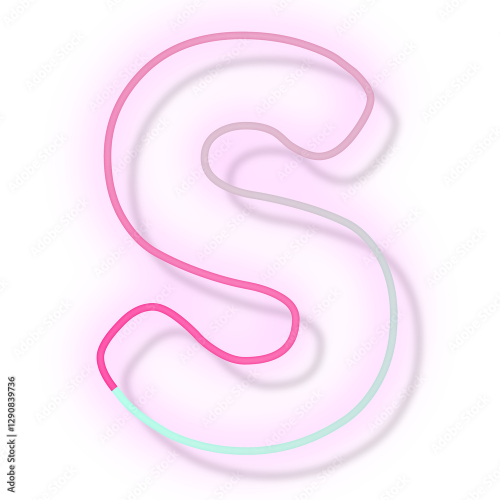 Obraz premium Letter S png pink neon font typography