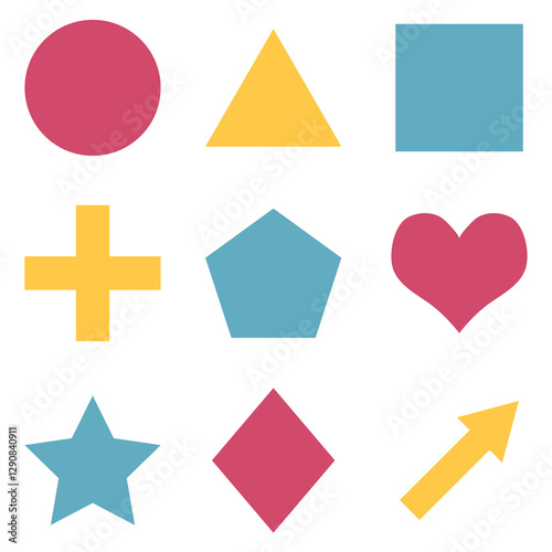 Free Download Colorful flat geometric shapes set transparent png - GFXLoad