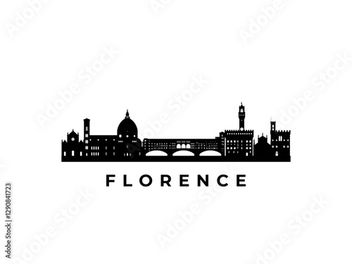 Vector Florence skyline. Travel Florence famous landmarks. Business and tourism concept for presentation, banner, web site.
