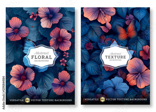 Blue and red floral art cover design, wedding invitation template design, versatile vector background, brochure template, Luxury invitation card background, invitation, abstract background, cover