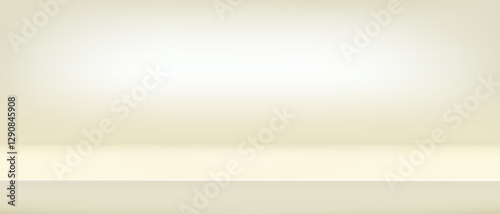 Background ivory shelf studio, pastel beige nude space room tabletop, vector illustration. Limbo countertop backdrop.