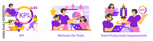 Goal Achievement. Flat Vector Illustration