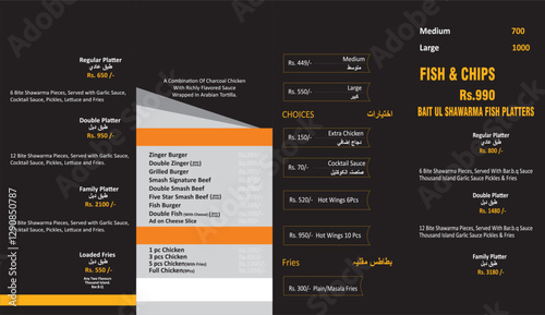 Simple beautiful Arabian Food Menu for restaurant and cafe. modern design Template layout with copy space for food Company name and text vactor illustration.eps