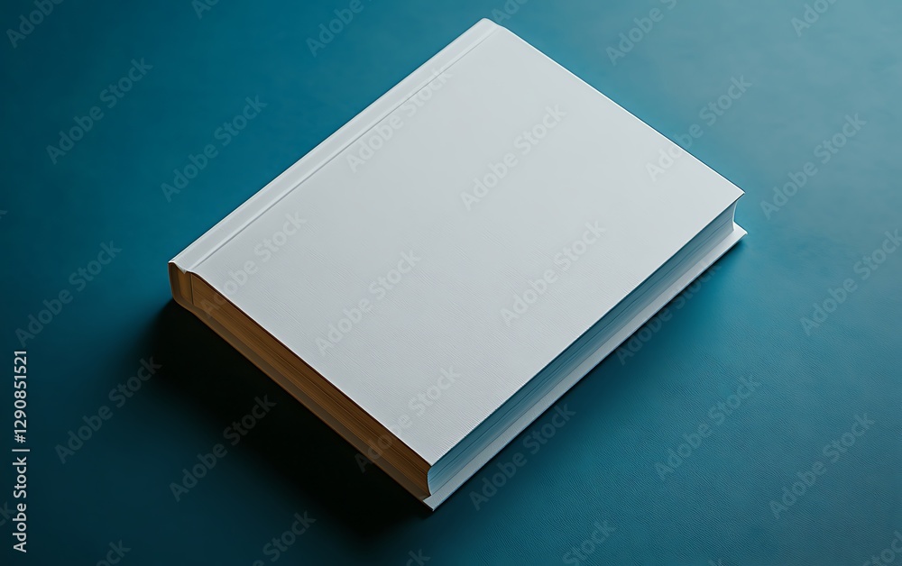 a white book with a leaf