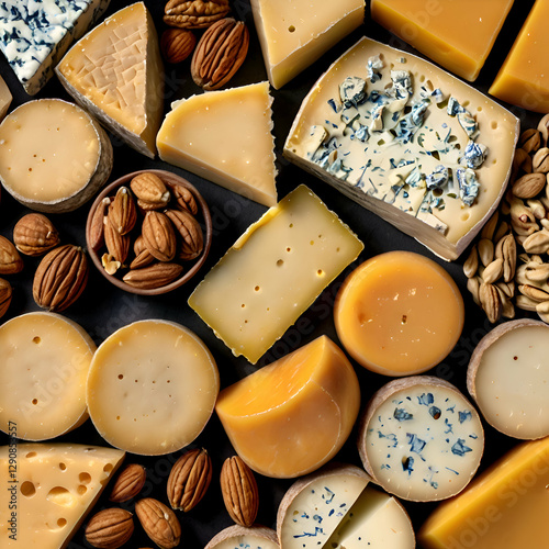 various types of cheese, cheese and nuts