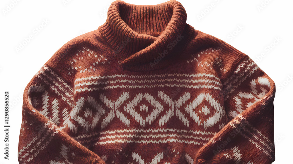 Obraz premium Ideal for cold weather designs, this cozy winter sweater is a high-resolution PNG isolated on a transparent background.