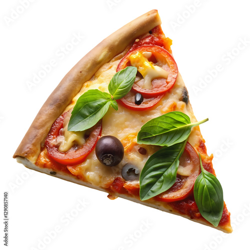 Delicious Pizza Slice: Image, Food, Italian, Tomato, Cheese isolated on transparent background