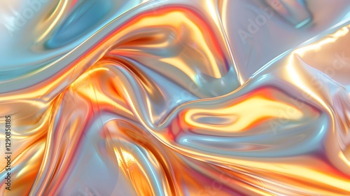 Liquid metal chrome colorful background