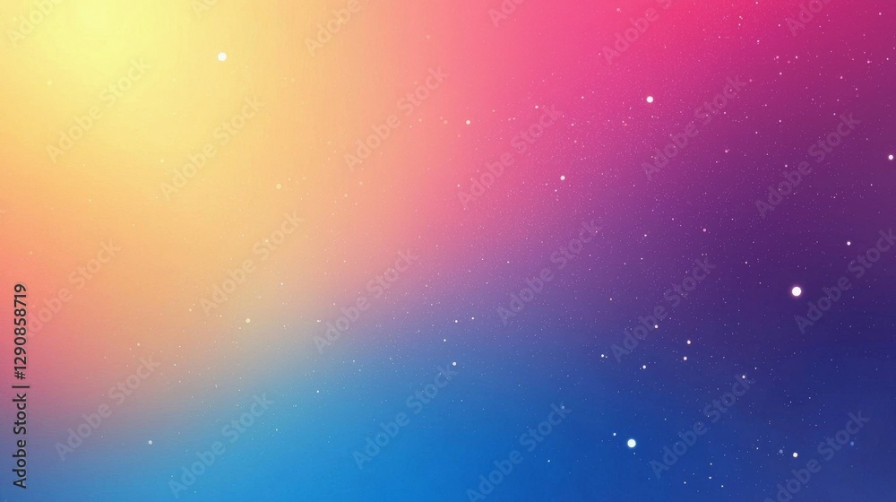 Colorful starry background with soft gradient sky and vibrant colors in a digital design