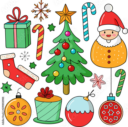 Realistic christmas element collection. Set of luxurious premium Christmas ornaments, and more holiday elements, perfect for seasonal designs and celebrations.