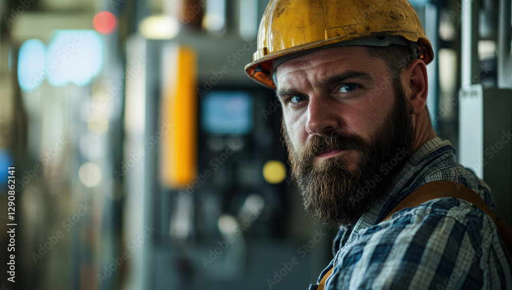 Skilled electrician works diligently on electrical systems inside a well-lit, industrial facility, showcasing expertise and precision Skilled electrician works diligently on electrical systems inside a well-lit, industrial facility, showcasing expertise and precision