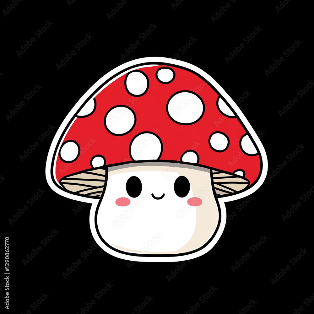 Cute Happy Mushroom with Red Polka Dots Whimsical and Cheerful Fungi Character Perfect for Playful Designs Illustrations and Nature-Themed Projects Bringing Joy and Fun Cute Happy Mushroom with Red Polka Dots Whimsical and Cheerful Fungi Character Perfect for Playful Designs Illustrations and Nature-Themed Projects Bringing Joy and Fun