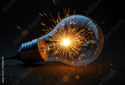 light bulb on dark background