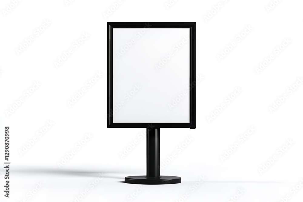 Blank black signboard on stand perfect for advertisement mock up design Studio shot on white background Blank black signboard on stand perfect for advertisement mock up design Studio shot on white background