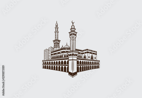 Minimalist Mosque Vector | High-Quality Design
