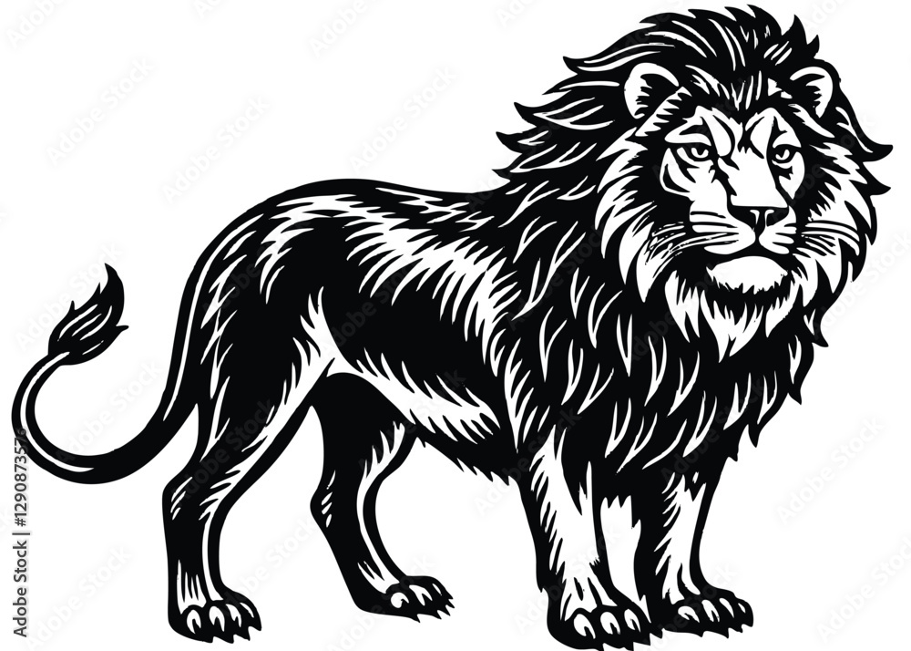 Fototapeta premium Lion Silhouette set black Vector design, Lion Illustration Vector animal set Design for Printing and Craft Projects