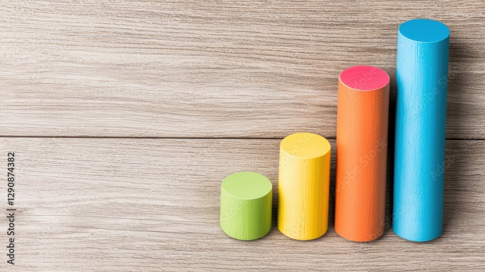 Colorful cylindrical shapes representing growth on wood. Colorful cylindrical shapes representing growth on wood.