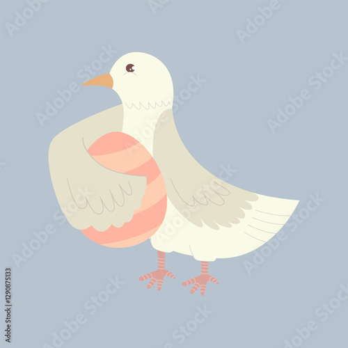 PrintIllustration of a dove with eggs. Happy Easter background. Pigeons. symbol of peace. Easter Eggs
