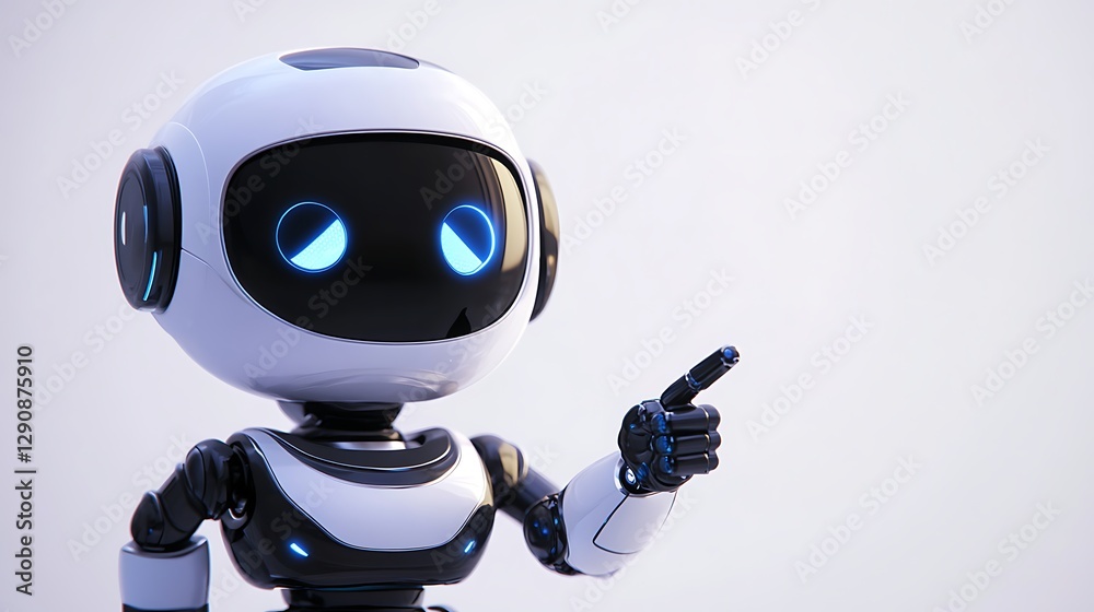 a robot pointing at something a robot pointing at something