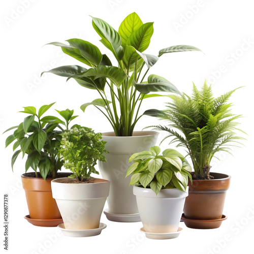 Indoor Plants: 5 Best Houseplants for Beginners isolated on transparent background