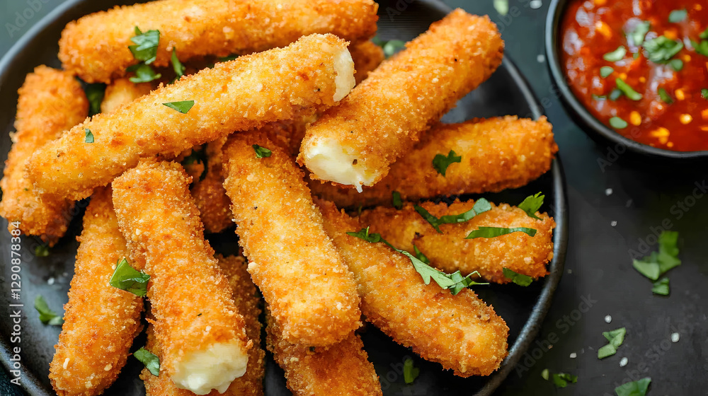 Crispy mozzarella sticks with a bold and fiery chili sauce, perfect for snacking or serving at a party.Crispy mozzarella sticks with a bold and fiery chili sauce, perfect for snacking or serving at a Crispy mozzarella sticks with a bold and fiery chili sauce, perfect for snacking or serving at a party.Crispy mozzarella sticks with a bold and fiery chili sauce, perfect for snacking or serving at a