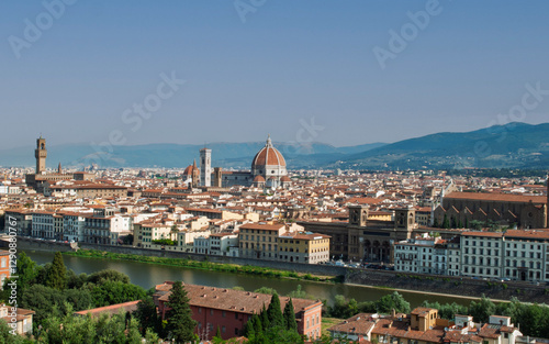 background with the beautiful Florence and the dome of the cattedrale santa maria del fiore