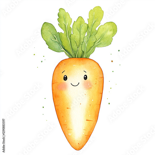 Cute Minimal Isolated Watercolor Vegetables Collection Featuring Fresh Produce in Soft Hues Perfect for Illustrations Designs and Creative Projects with a Whimsical Touch