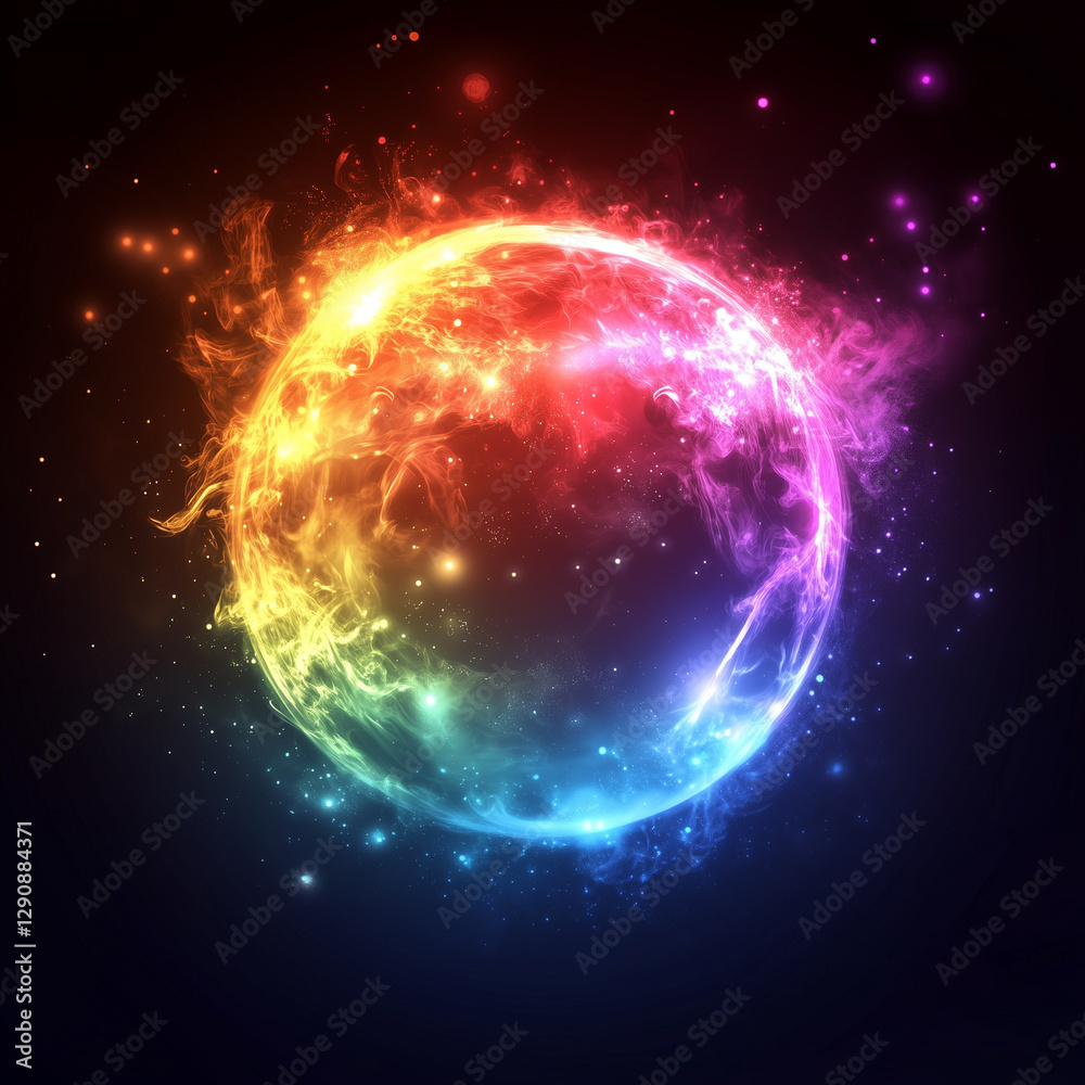 Obraz premium Glowing magic ball on a dark background 