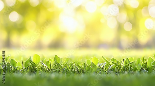 Close Up of Vibrant Green Grass in Bright Sunlight