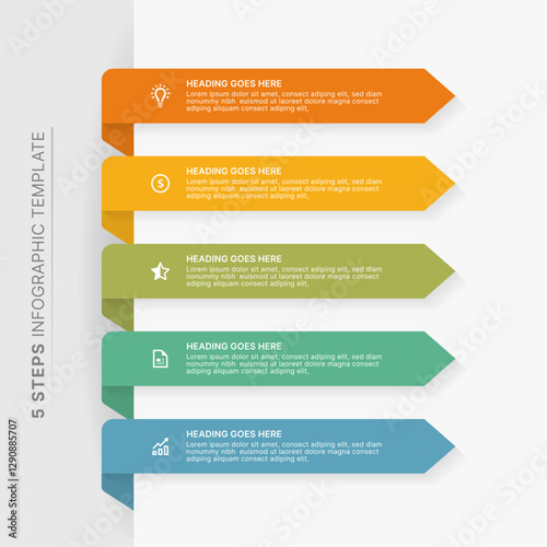 Modern Infographic Design Template with Five Options