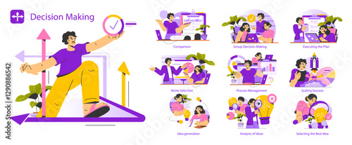 Decision Making. Flat Vector Illustration