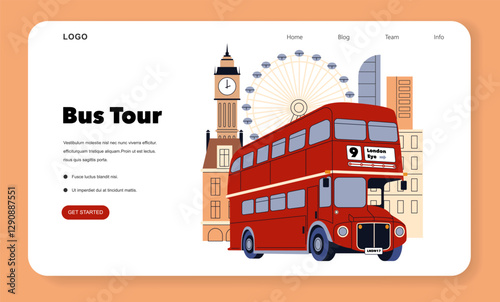 Eurotour. Flat Vector Illustration