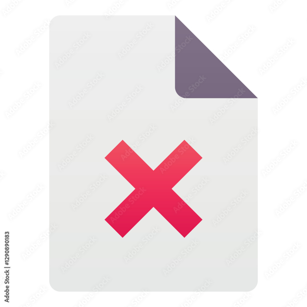 Obraz premium Gradient color icon, illustration for File, document, delete.