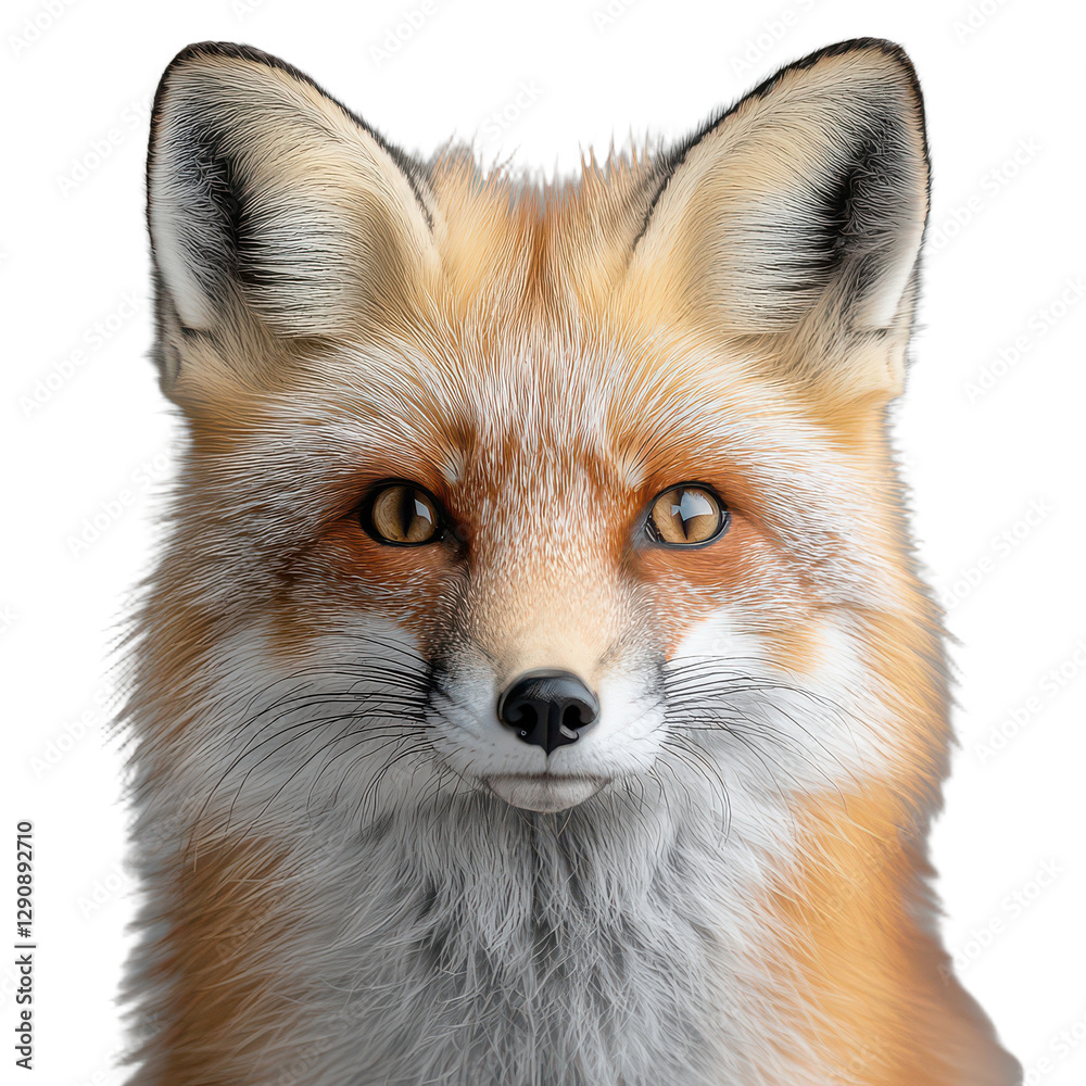 Fototapeta premium red fox portrait isolated on transparent png