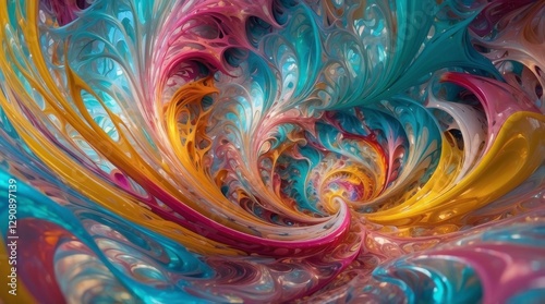 Wallpaper Mural Swirling Multicolor Abstract Flow Torontodigital.ca