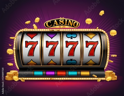 Wallpaper Mural Jackpot Explosion – Slot Machine Winning Moment. Casino, jackpot with triple seven Torontodigital.ca