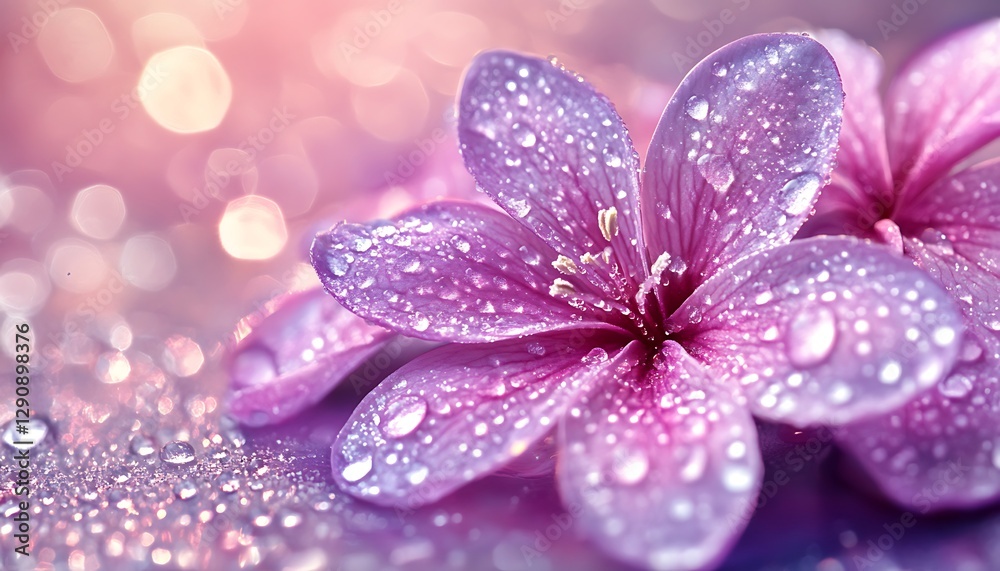 Beautiful closeup of a flower with water droplets on petals Beautiful closeup of a flower with water droplets on petals