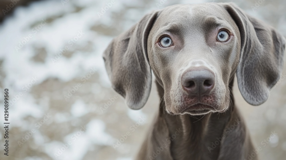 A close-up shot of a dog's face, looking directly at the camera with curiosity A close-up shot of a dog's face, looking directly at the camera with curiosity