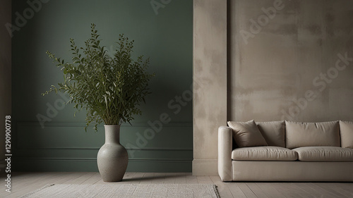 modern living room with a plant