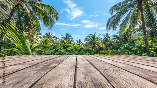 Wooden Deck Tropical Beach Summer Vacation Paradise