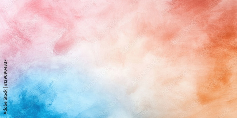Fototapeta premium A pastel blurred background with soft shades of pink, blue and beige, creating a light, airy texture. 