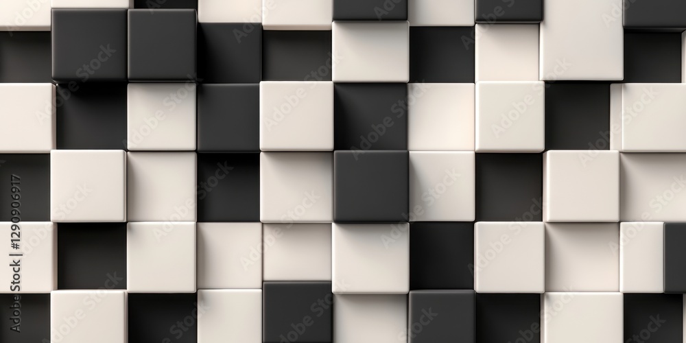 Large pixel blocks alternating in a checkerboard pattern, creating a 3D effect. Large pixel blocks alternating in a checkerboard pattern, creating a 3D effect.