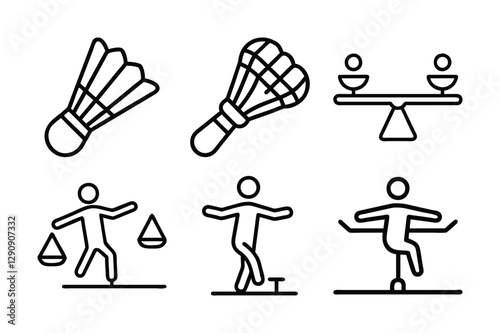 Sports and fitness icon set vector art illustration