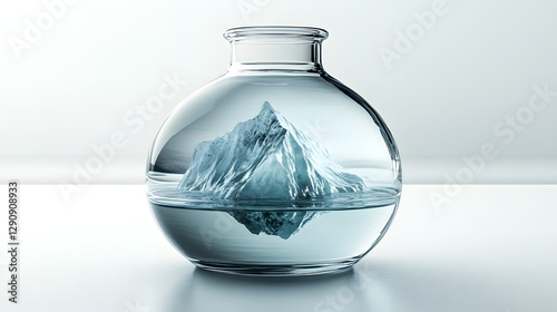 a clear bottle with ice in it